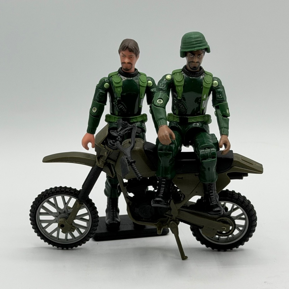 Military Toy Dirt Bike Motorcycle Green for 3.75-4 inch Action Figures - Picture 9 of 11